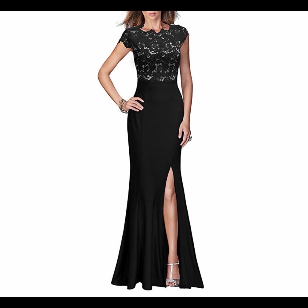 *NEW* Black Formal Prom Wedding Long Dress